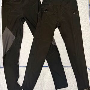 Chic 90 Degree by Reflex Black Leggings Gray Panels,Eddie Bower Black Leggings